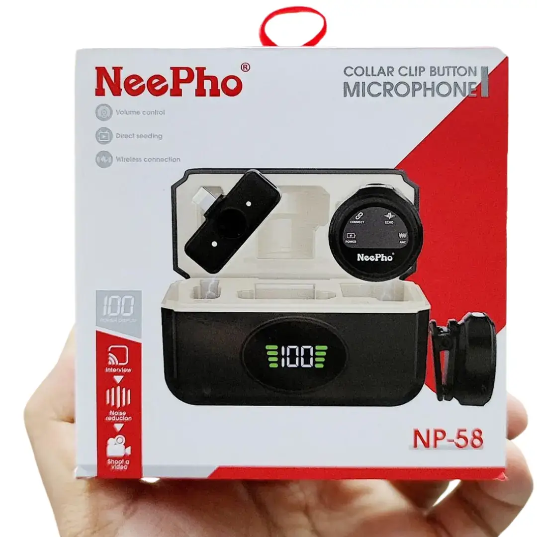Neepho NP58 Wireless Microphone – Collar Clip Button