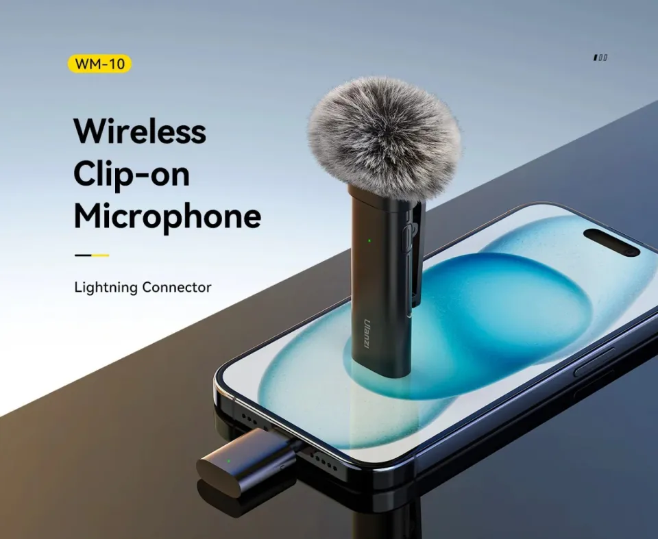 Ulanzi WM-10 Wireless Clip-on Microphone | For Smartphone & Tablet, Type-C/Lightning – ওয়্যারলেস ক্লিপ-অন মাইক্রোফোন