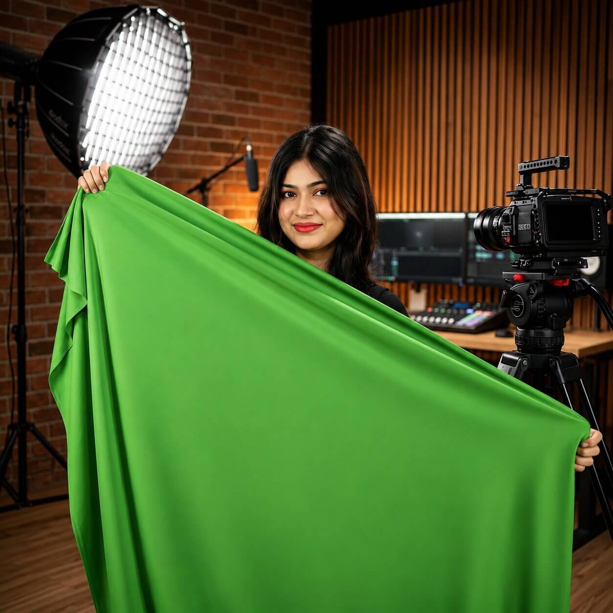 Premium Green Screen Backdrop (5.7×9 ft & 5.7×7 ft) | Chroma Key Cloth for YouTube, Facebook Live & Photography